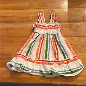 Mayoral Kids Dress with Red, Green, and Blue Stripes